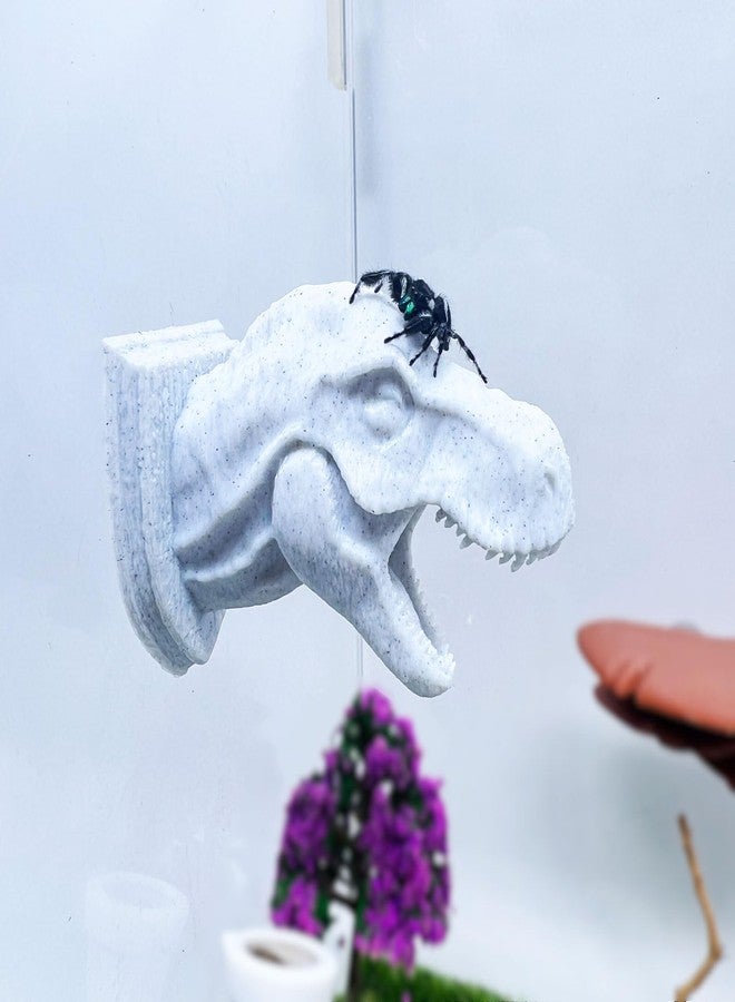Daerky Jumping Spider Hide,3D Printed Dinosaur Head - A Fun Habitat for Jumping Spiders, Small Reptiles, and Small Pets, Suitable for Home Decor with Animal Enclosures (Marble Color) - Image 1